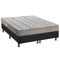 Cama Box Queen: Colchão Espuma D45 Paropas Pasquale Clean + Base CRC Suede Gray(158x198)