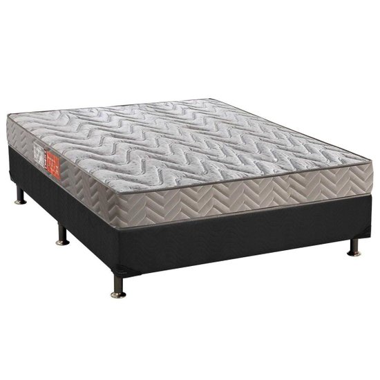 Cama Box Casal: Colchão Espuma D45 Paropas Pasquale Clean + Base CRC Suede Gray(138x188)