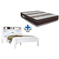 Colchão Casal Ortopédico Ortobom + Cama Invicta Branco