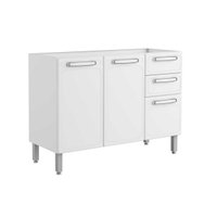 Balcão de Cozinha Modulado  Evidence 7024 3 Portas e 2 Gavetas s/ Tampo Branco - Bertolini