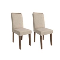 Kit 2 Cadeiras Sala Jantar Milena 2 Un Marrocos/Suede Bege - Cimol