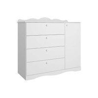 Cômoda Infantil Encanto c/ 1 Porta e 4 Gavetas Branco - Permóbili Baby
