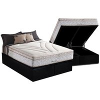 Cama Box Baú King: Colchão Molas Herval Maxspring American + Base CRC Suede Black(193x203)