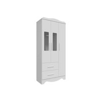 Guarda Roupa Infantil Clara c/ 3 Portas e 2 Gavetas Branco Brilho - Peroba