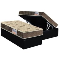 Cama Box Baú Solteiro: Colchão Anatômico Orthoflex D33 / EP Matera + Base CRC Suede Black(88x188)