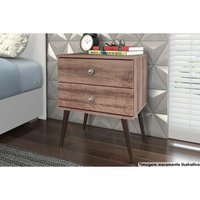 Mesa de Cabeceira Solteiro RT 3032 c/ 2 Gavetas Rustico - Movelbento