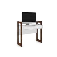 Mesa Computador AZ1007 c/ 1 Gaveta Branco/Nogal - Tecno Mobili