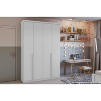 Guarda Roupa 4 Portas  e 2 Gavetas Alonzo Plus Branco - Lopas