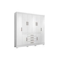Guarda Roupa Casal 8 Portas e 4 Gavetas New Realce Branco - Demóbile