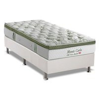 Cama Box Solteiro: Colchão Molas Ensacadas Herval MasterPocket Monte Carlo Visco + Base CRC Courano White(88x188)