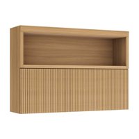 Armário Aéreo p/ Cozinha Marquesa c/ Nicho e 1 Porta Basculante Ripada 120cm Nature - Nesher