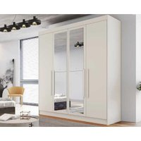 Guarda Roupa 4 Portas 3 Gavetas e c/2 Espelho Nantes Off White - Europa