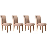 Cadeira Sala de Jantar Grécia Kit 4 Un Imbuia/Linho Turim - Rufato