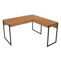 Mesa Canto p/Escritório Industrial ME4157 c/ 1 Gaveta Amêndoa/Preto - Tecno Mobili