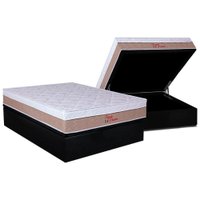 Cama Box Baú Casal: Colchão Ortopédico Orthoflex Foggia Premier + Base CRC Suede Black(138x188)