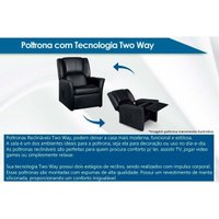 Poltrona Reclinável p/ Sala MH 1216 Two Way c/ Massagem Courano Creme - Herval