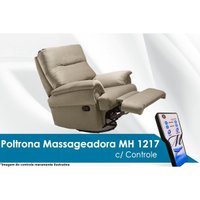 Poltrona Reclinável p/ Sala MH 1217 Two Way c/ Massagem Suede Bege - Herval