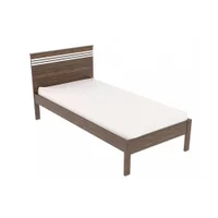 Cama Solteiro CM8010 Nogal/Branco - Tecno Mobili