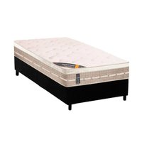 Cama Box Solteiro: Colchão Molas Bonnel Castor Tecnopedic Premium + Base CRC Suede Black(88x188)