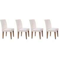 Cadeira Sala de Jantar Grécia Kit 4 Un Imbuia/Bege Turim - Rufato