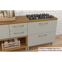 Kit de Cozinha 2 Peças Princesa 3 Peças (2 Balcões + 1 Aéreo) C3P29 Freijo/Off White-Nesher