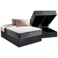 Cama Box Baú King: Colchão Molas Ensacadas Anjos MasterPocket Fort Flex + Base CRC Suede Cinza(193x203)