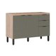Gabinete p/Pia Cozinha Balcão Firenze 3 Portas e 2 Gaveta s/ Tampo 120cm Avena/Menta - Demóbile
