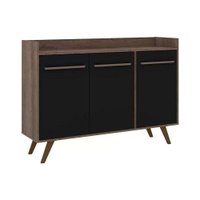Buffet de Sala Jantar RT3134 3 Portas Rustico/Preto - Movelbento