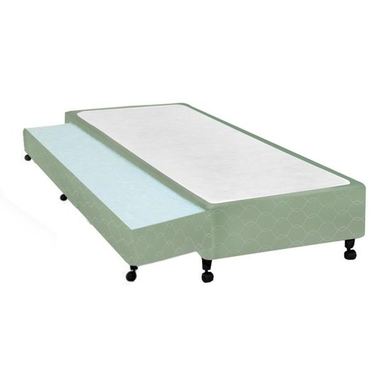 Cama Box Base c/Auxiliar Solteiro Poli Tecido Green (78x188x27) - Castor