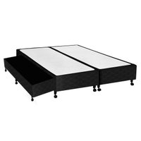 Cama Box Base c/Auxiliar Queen Poli Tecido Black (158x198x27) - Castor