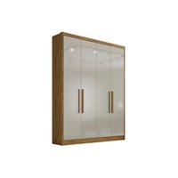 Guarda Roupa 4 Portas  e 3 Gavetas Moderni Freijó/FendiOff - Novo Horizonte