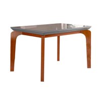 Mesa para Cozinha Londrina + Tampo Madeirado Reto 120x80cm Grafite/Imbuia - Rufato