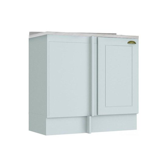 Gabinete de Cozinha Modulado Balcão Canto Reto Americana c/Tampo Branco - Henn
