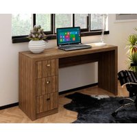 Mesa Computador ME4102 c/ 3 Gavetas Nogal - Tecno Mobili
