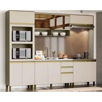 Kit de Cozinha 7 Peças Connect (2 Aéreos+2Balcões+1Paneleiro+2Complemento) CPT93 Duna/Cristal - Henn