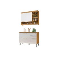 Cozinha Completa Burguesa 2 Peças (1 Armário + 1 Balcão) C2P22 Freijó/Branco - Nesher