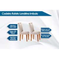 Kit 2 Cadeiras Sala Jantar Londrina 2 Un Imbuia/Veludo Creme - Rufato
