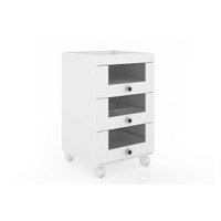 Multiuso de Quarto Bebê Carrinho Maquiagem PE2013 c/ 3 Portas e Rodízios Branco - Tecno Mobili