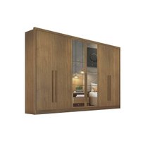 Guarda Roupa 6 Portas  c/ Espelho e 8 Gavetas Robust Plus Cumaru - Novo Horizonte