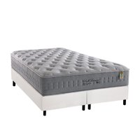 Cama Box King: Colchão Molas MasterPocket Ensacadas Anjos   Soft Dream + Base CRC Courano Branco(193x203)