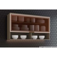 Cozinha Modulada Henn Connect Armário c/2 Nichos e 1 Porta Basculante c/Vidro 120x67cm Duna-Henn