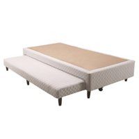 Cama Box Base c/Auxiliar Universal Solteiro MH1434 Bordado White (96x203x23) - Herval