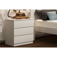 Mesa Cabeceira Casal Veronna c/ 3 Gavetas Branco - Tcil Móveis