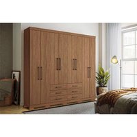 Guarda Roupa 8 Portas e 6 Gavetas c/ Pés Master 8.6 Jatoba - Santos Andirá