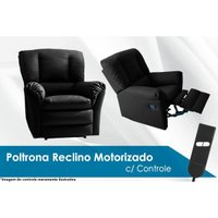 Poltrona Reclinável p/ Sala Da Vinci Malbec Zero Wall Motorizada Giro e Balanço Courano Preto - Probel