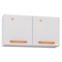 Armário de Geladeira p/ Cozinha Aéreo Diamante Aço c/2 Portas 70cm Branco - Telasul