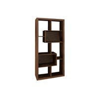 Estante de Livros E1712 c/ 2 Nichos Nogal - Tecno Mobili