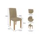 Conjunto: Mesa Sala Jantar Carol c/ Tampo Madeirado c/ Vidro 130cm + 4 Cadeiras Maia Nature/Off White/Mascavo - Cimol