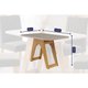 Conjunto: Mesa Sala Jantar Carol c/ Tampo Madeirado c/ Vidro 130cm + 4 Cadeiras Maia Nature/Off White/Mascavo - Cimol