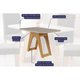 Conjunto: Mesa Sala Jantar Carol c/ Tampo Madeirado c/ Vidro 130cm + 4 Cadeiras Maia Nature/Off White/Mascavo - Cimol